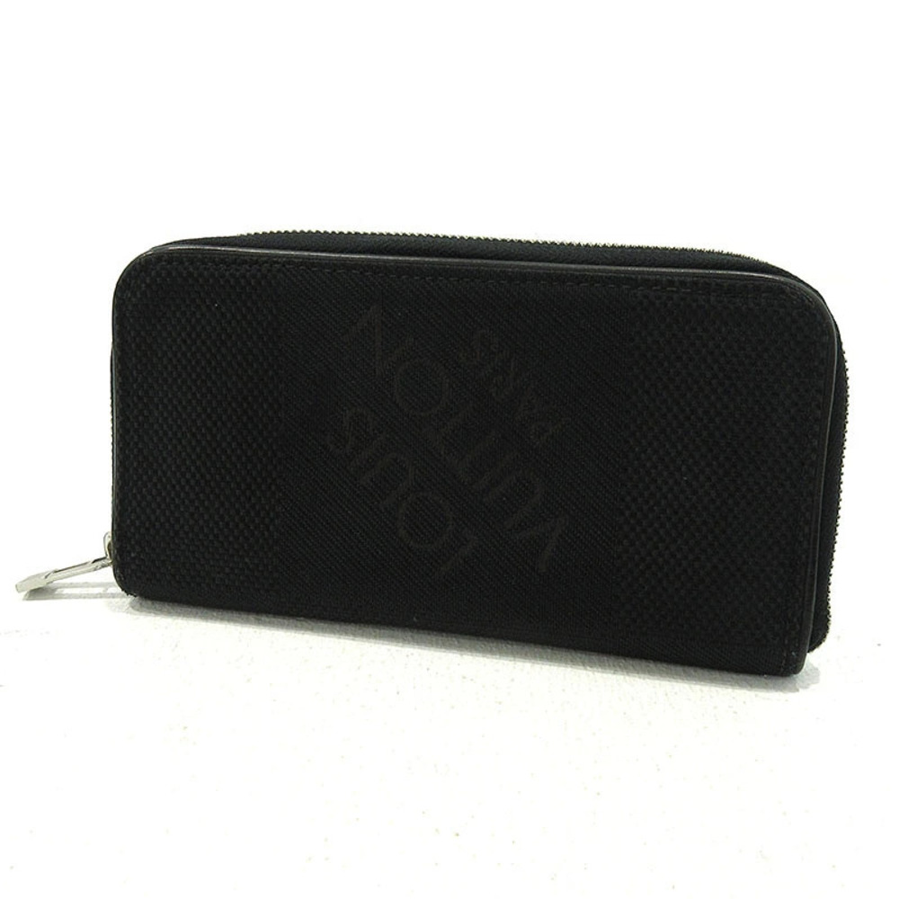 LOUIS VUITTON Damier Geant Portefeuille Long Zip Round Zipper Wallet Black
